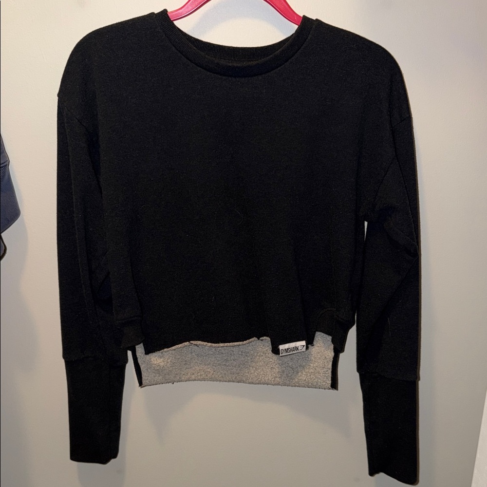 Gymshark Raw Hem Double Layer Cropped Sweatshirt - Small